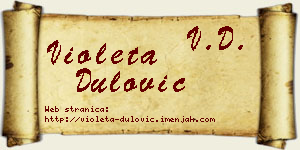 Violeta Dulović vizit kartica